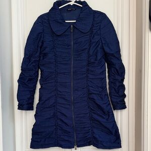 Samuel Dong royal Blue Ruched light Coat